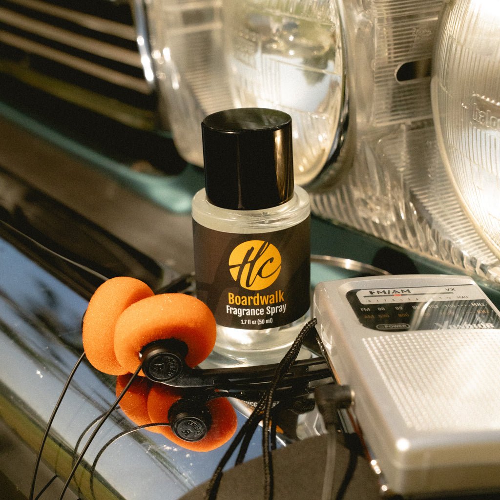 Warm, woodsy Boardwalk spray with vetiver and vanilla notes